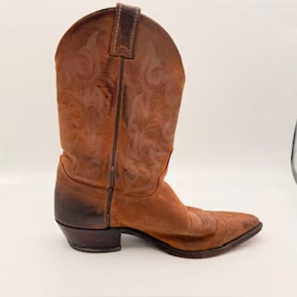 Justin Cowboy Boots Brown Leather Western Embroidered Men’s 9B (Women’s 10.5) - Picture 7 of 15